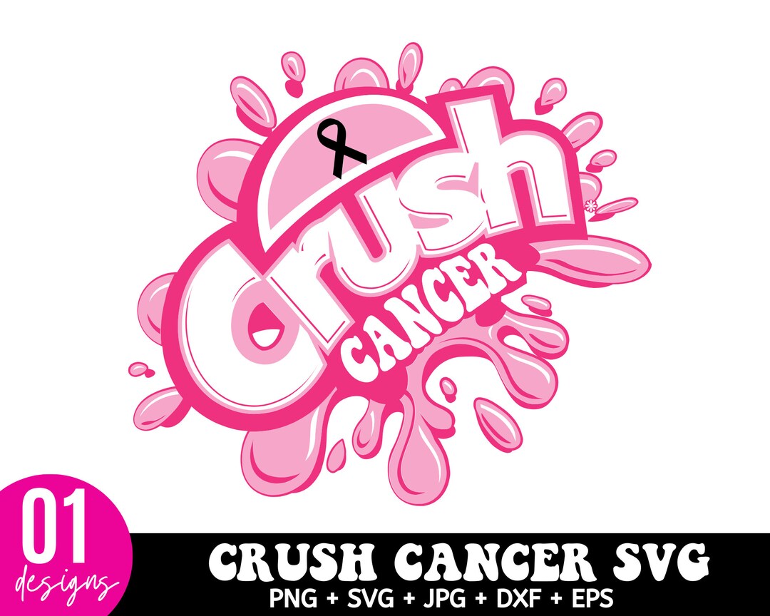 Crush Breast Cancer SVG, Cancer Awareness, Ribbon, Breast Cancer