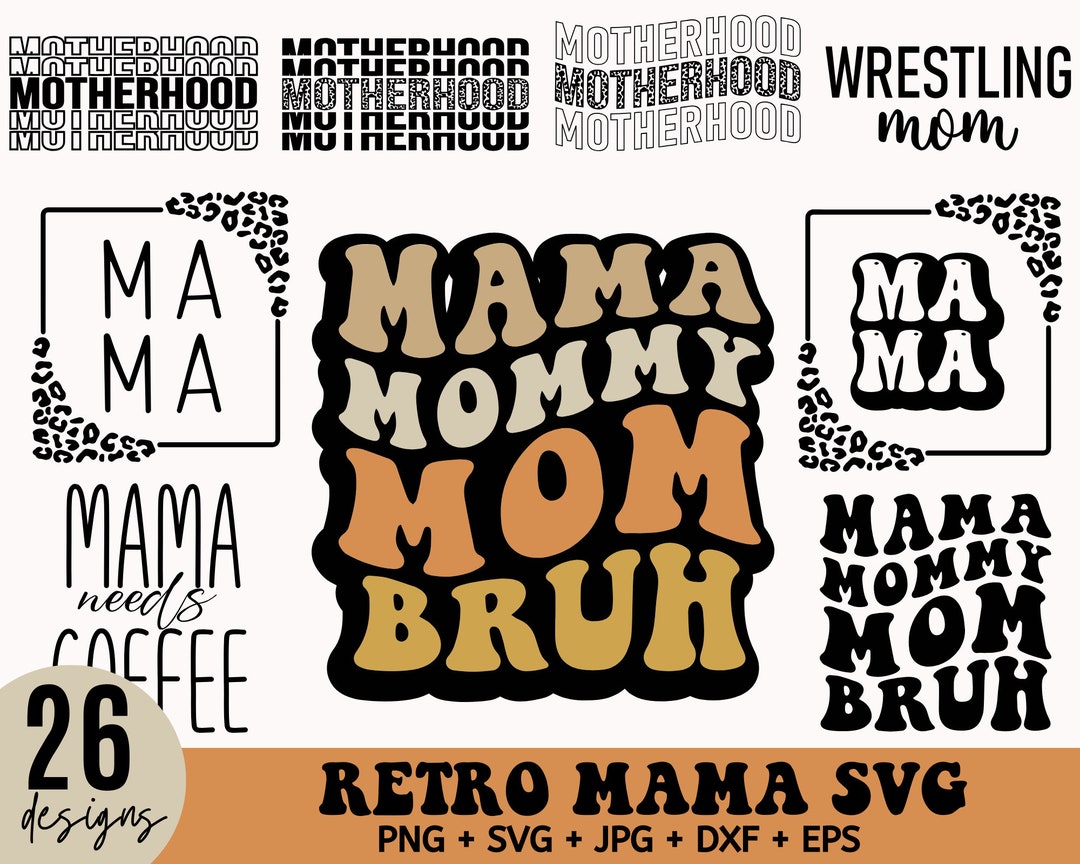 26 Retro Mama SVG Bundle, Retro SVG, Trendy Svg, Inspirational Svg