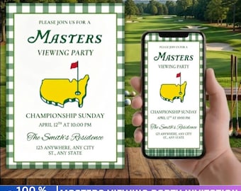 Masters Viewing Party Invitation Template, Canva Editable Golf Watch Party Invite, Printable Golf Party Invite, Augusta Golf Tournament
