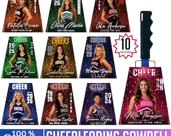 10 Cheerleading Cowbell Canva Editable Template Bundle, Custom Cheerleading  Cowbell Designs, Drag & Drop Game Day Spirit Template Digital
