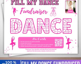 Fill My Dance Fundraiser Canva Editable Template, Sponsor My Season Fundraiser Design, My Season Fundraiser Dance Team, Digital Download
