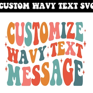 Svg de texte ondulé personnalisé, svg empilé ondulé personnalisé, svg lettres ondulées personnalisées, Svg rétro, svg polices ondulées personnalisées, svg polices ondulées personnalisées