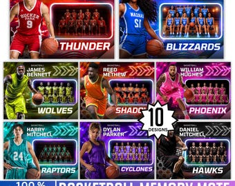 Basketball Memory Mate Template, Canva Editable Sport Photo Collage, Basketball Senior Night Poster, Gameday Display, Sport Team Memory Mate