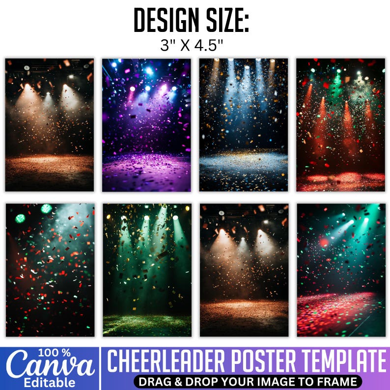 50 Cheerleading Backdrops Bundle, Senior Cheer Team Poster, Cheerleader ...