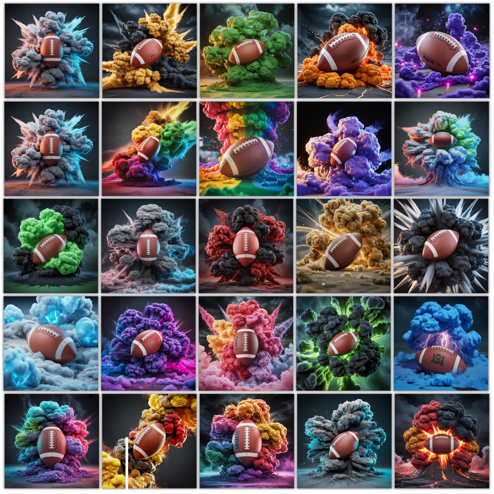 50 Football Backdrops Bundle, Colored Smoke Background, Football and ...