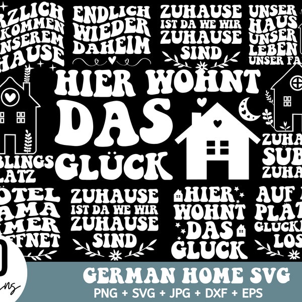 Deutsch Haus Plotterdatei Svg Bundle,  Zuhause  Sprüche svg, Plotterdatei Home svg, Haus Herz Liebe svg, Family Welcome svg,