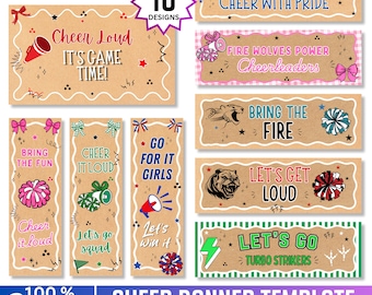 Cheer Camp Banner Canva Template, Editable Cheerleader Banner, 10 Designs, 2x6 Foot Team Spirit Sign, Game Day & Senior Night Decor