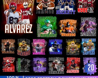 20 Football T Shirt Canva Template, Editable Football T Shirt, Game Day Sports  2026, Football T Shirt Designs, Digital Download, File