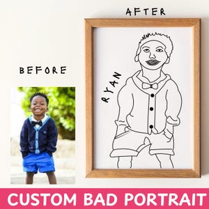 Custom Bad Portrait, Funny Custom Illustration, Personalized Art, Family Portrait, Badly Drawn Art Print, Sketch For Gift, Digital File