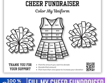 Fill My Cheer Fundraiser Template, Canva Editable Donation Tracker, Cheerleading Sponsorship Board, Sports Team Fundraising Chart, Digital