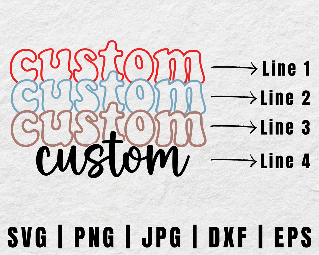 Custom Name Svg Custom Name Calligraphy Colorful Stacked - Etsy