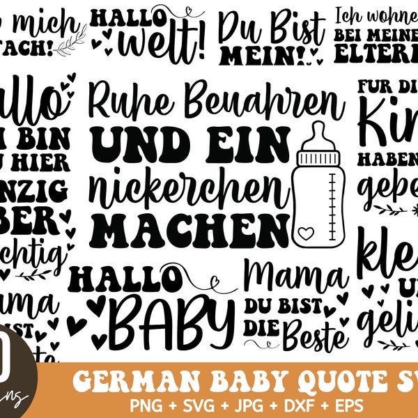 Deutsch Baby Zitat Svg Bundle, Baby Meilenstein Runden Plotterdatei SVG, Baby Junge Svg Bundle, Neugeborene Zitat Plotterdatei Clipart
