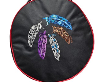 Drum bag Sacred Feathers by Angela Kimble