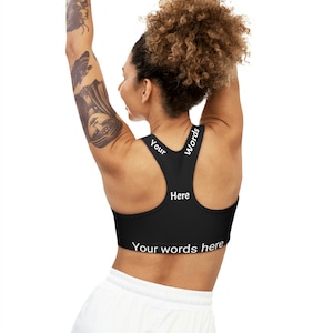 Buy Personalized Sports Bra Custom Bra Customize With Your Photo Logo  Graphic Custom Text Quote Self Gift Online in India 
