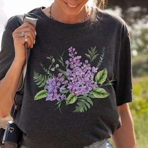 Lilac Shirt, Floral Shirt, Lilac Lover Shirt, Lilac Gifts, Mothers Day, Gift For Women, Wild Flower Cottage Core Shirt, Garden Lover Shirt