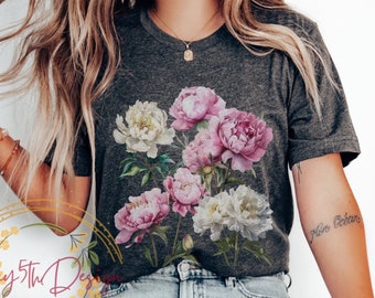 Flower Shirt, Peony Botanical Shirt, Floral Graphic Tee, Flower t-shirt, Wildflower Shirt, Wildflower t-shirt, Flowered Shirt, Gift for Her