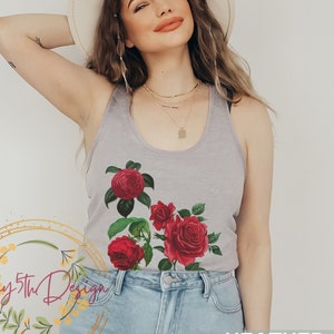 Vintage Wildflowers Tank Top for Women, Light weight Summer Tops, Flower Tank, Floral Tank Top, Cute Spring Shirt, Wildflower Tee, Rose Gift