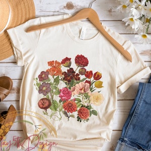 Vintage Cottagecore Shirt Wildflower Tshirt Vintage Botanical Flower Shirt Gardening Shirt Botanical Garden Shirt Flower Shirt Spring Shirt