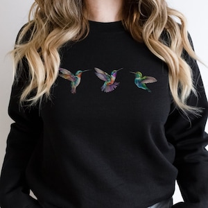 Hummingbird Sweatshirt Gift For Women, Animal Lover Gift, Hummingbird Lover Gift, Hummingbird Print, Hummingbird Shirt, Nature Lover Gift,