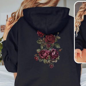Floral Zip Hoodie, FulL Zipped Floral Sweatshirt, Wildflower Sweatshirt, Nature Sweatshirt, Floral Sweater, Fall Jacket Botanical Crewneck