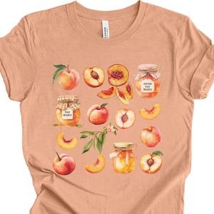 Peaches Shirt Peach T-shirt Vintage Graphic Fruit Shirt Cottagecore Clothing Botanical Shirt Flower Tee Gift for Women Vintage Flower Shirt