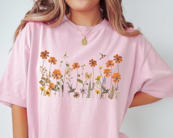 Wildlflowers Shirt, Wildflower Tshirt, Comfort Color, Vintage Botanical Tee, Floral Nature Shirt, Garden Lover Gift, Boho, Cottagecore Shirt