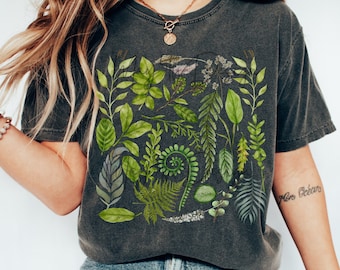 Comfort Colors Forest Fern Shirt, Botanical tshirt, Herb Floral Tee, Forestcore Aesthetic, Goblincore, Forest Graphic Tee, Nature Shirt