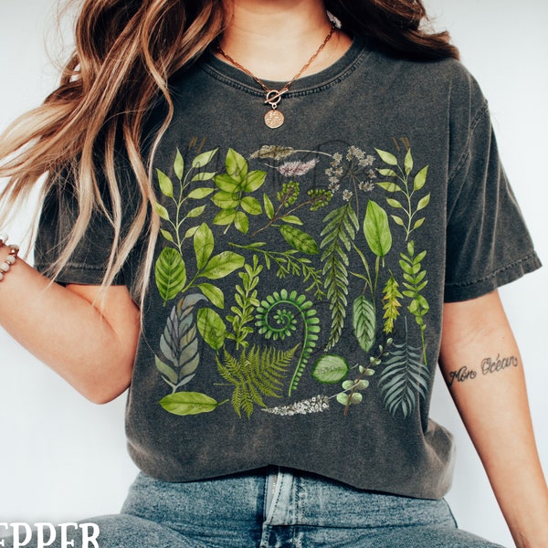 Comfort Colors Forest Fern Shirt, Botanical tshirt, Herb Floral Tee, Forestcore Aesthetic, Goblincore, Forest Graphic Tee, Nature Shirt