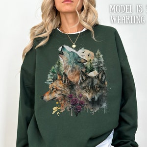 Wolf Sweater, Wolf Sweater Vintage, Wolf Sweatshirt for Women, Oversized Crewneck Sweatshirt, Wolf Hoodie, Wolf Sweatshirt Girls, Wolves