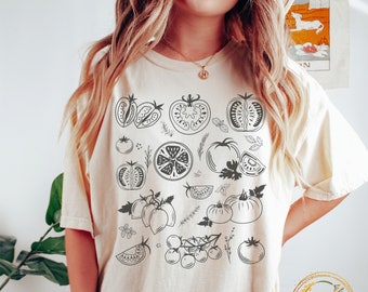 Fruit Veggie Cottagecore Tshirt Vegetarian Shirt Vegetable Shirt Garden Aesthetic Clothing Cottagecore Clothing Vegan Botanical Garden Shirt