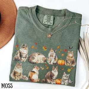 Cat Halloween Shirt, Cat Halloween T-shirt, Comfort Color, Funny Halloween Cat Shirt, Vintage Cat Halloween Shirt, Ghost Cat Halloween Shirt