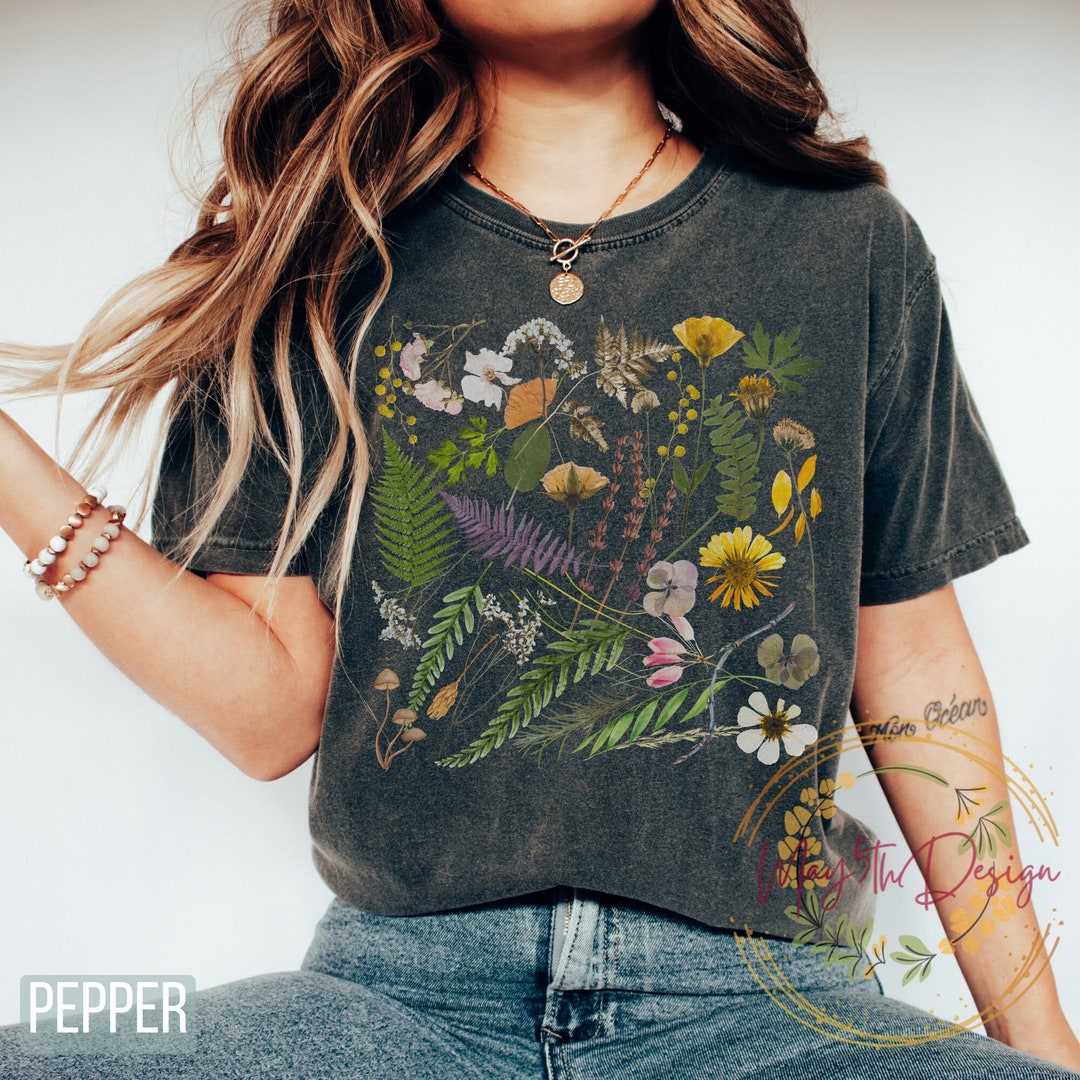 Wildflower Shirt Comfort Colors® Pressed Flowers Nature