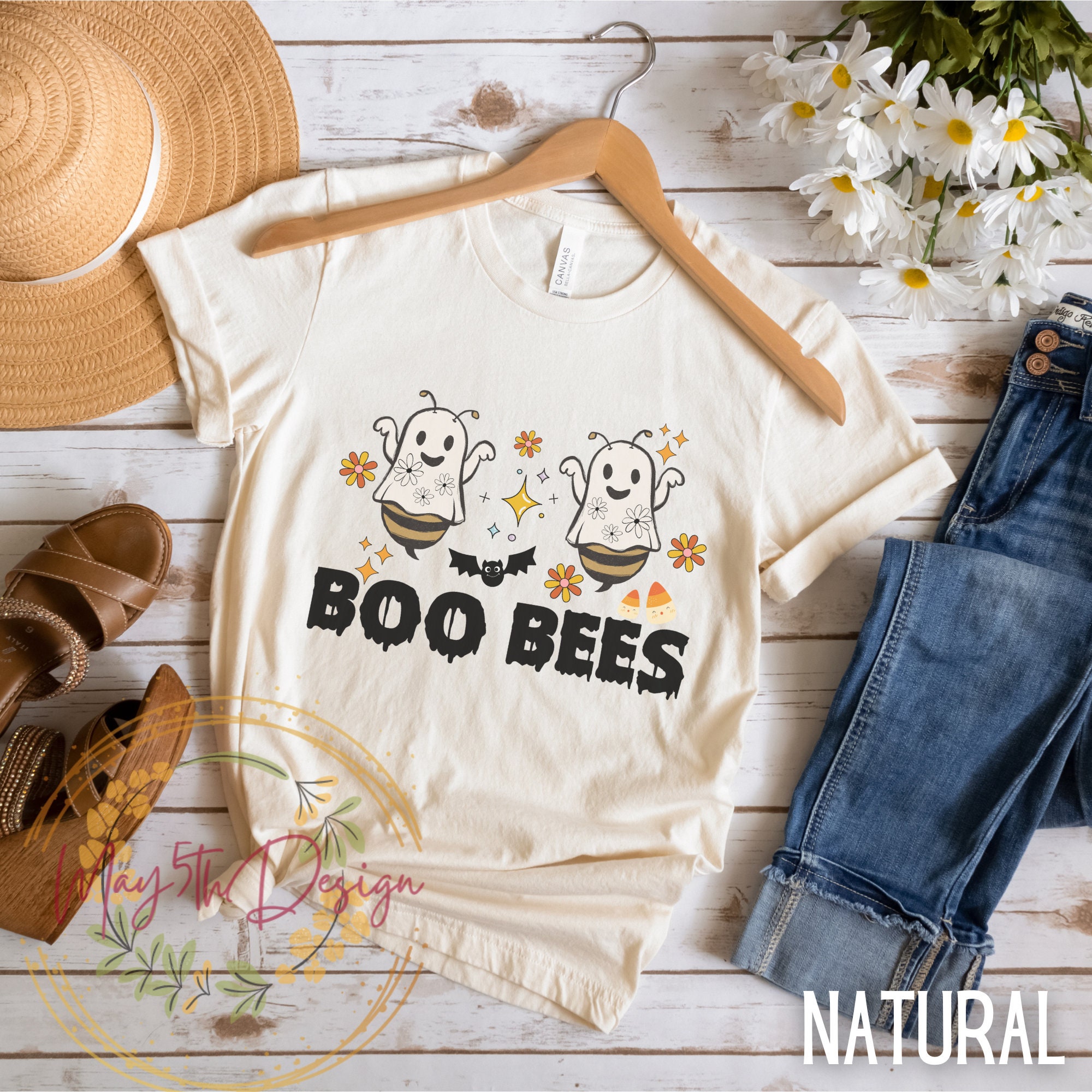 T-shirt Femme Halloween 'Boo Bees' - Design Vintage Gris, Taille XL - Cadeau Drôle Pour Fêtes