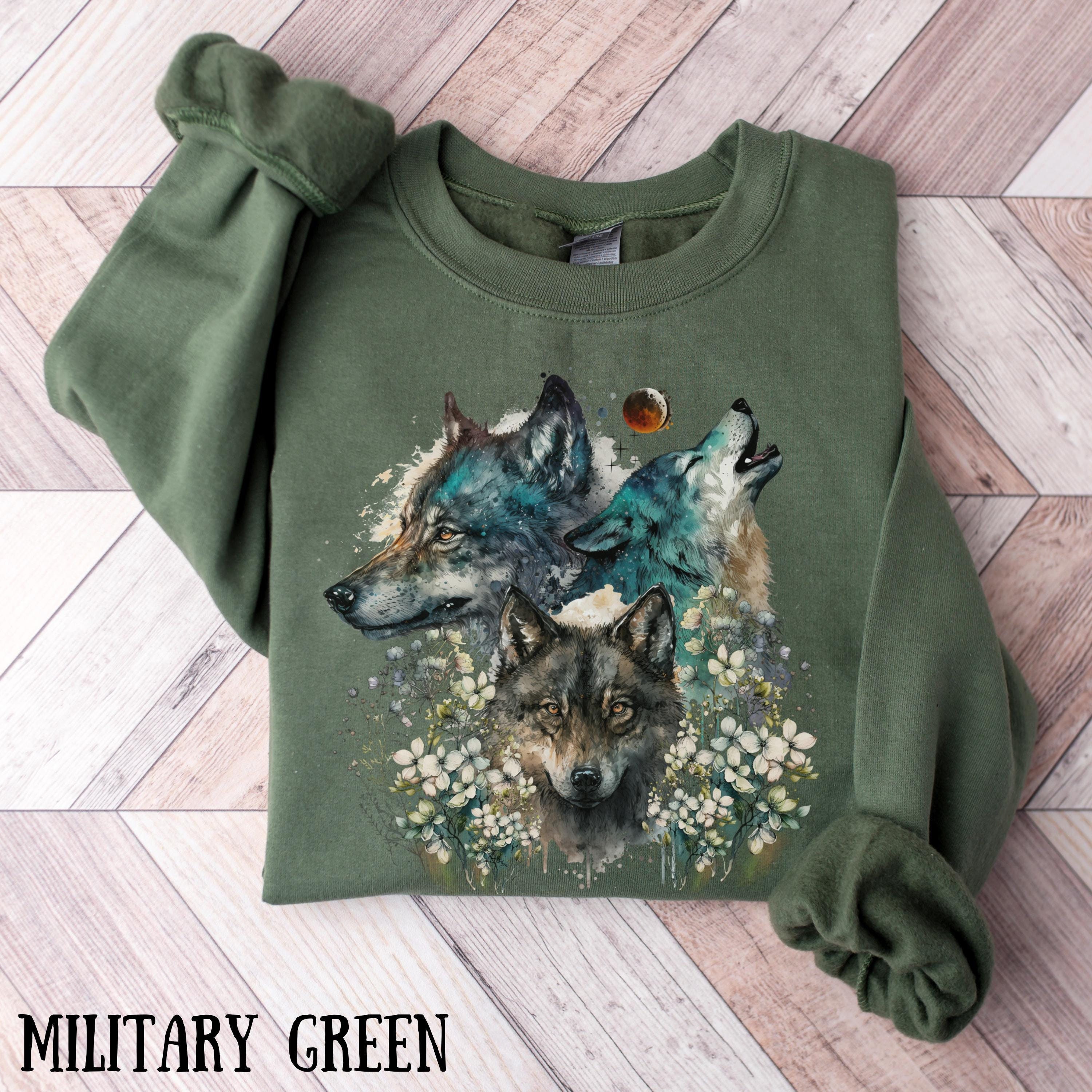 Wolf Sweatshirt, Wolf Hoodie, Wolf Sweater, Animal Gift, Cute
