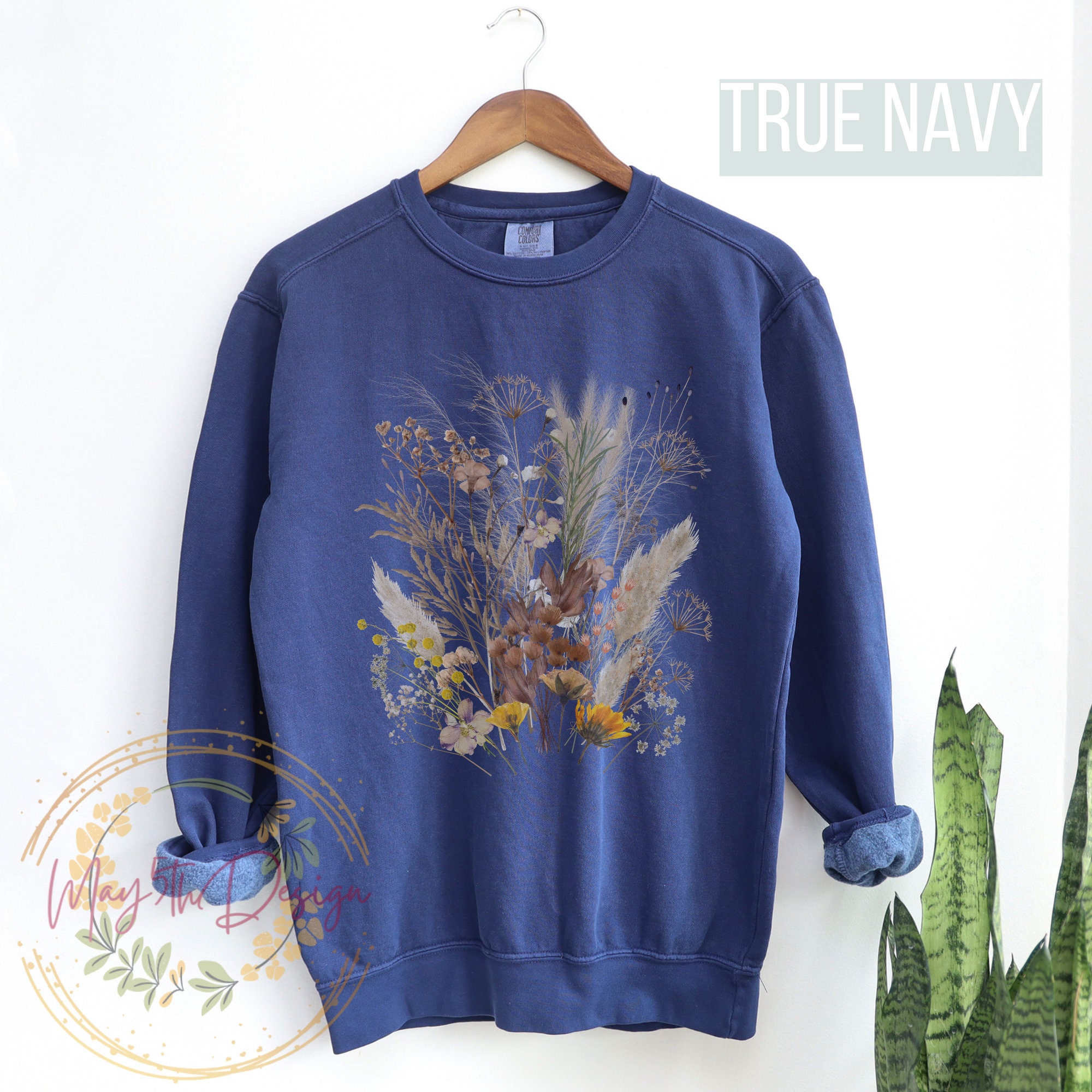 Vibrant Spring Botanical Garden Pattern Printed Women's Casual Pullover Knit main image 1