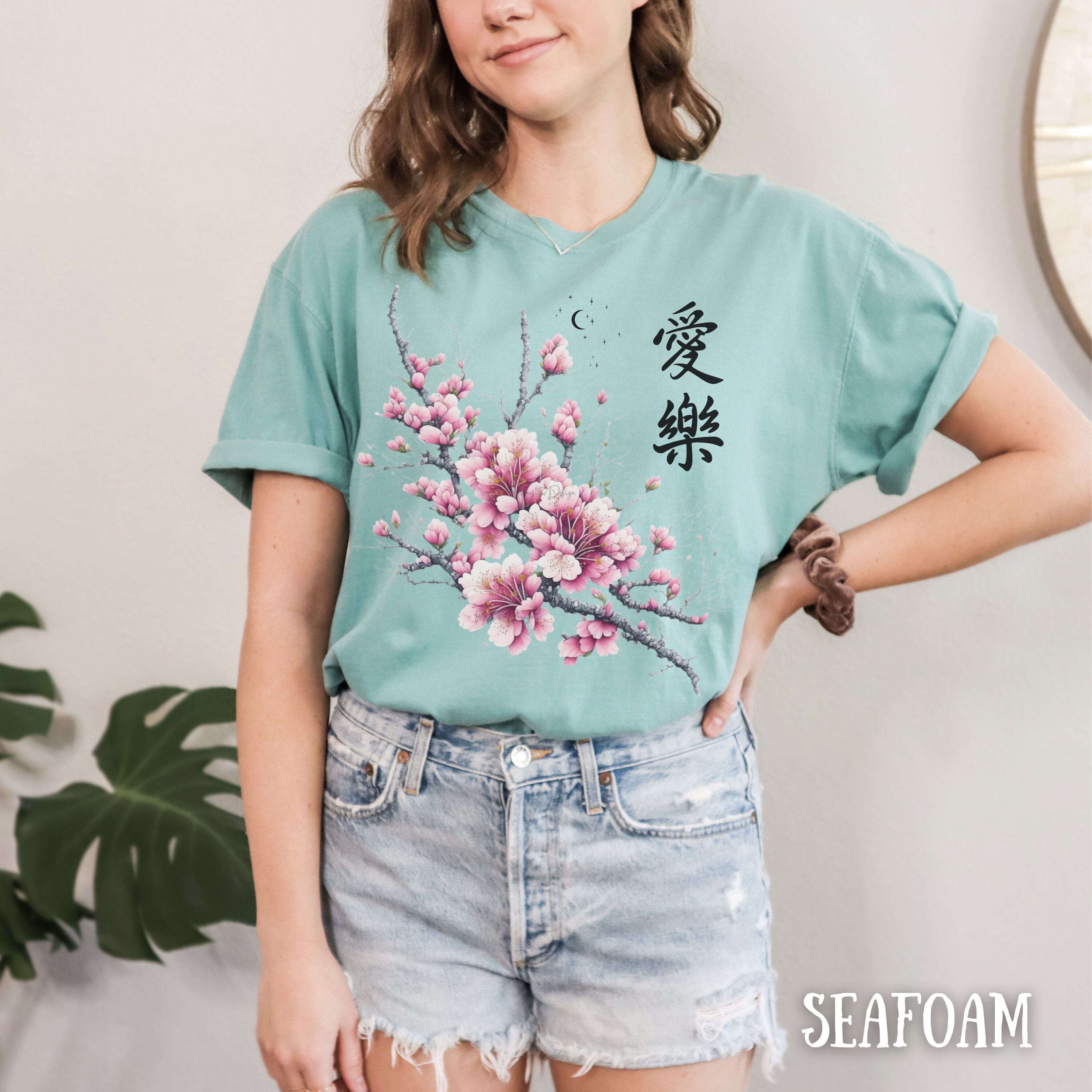 [YOUKSHIMWON] Harmony Flower T-shirt ★人気★ Cherry Blossom Shirt, Japanese Cherry Blossom Shirt, Pink