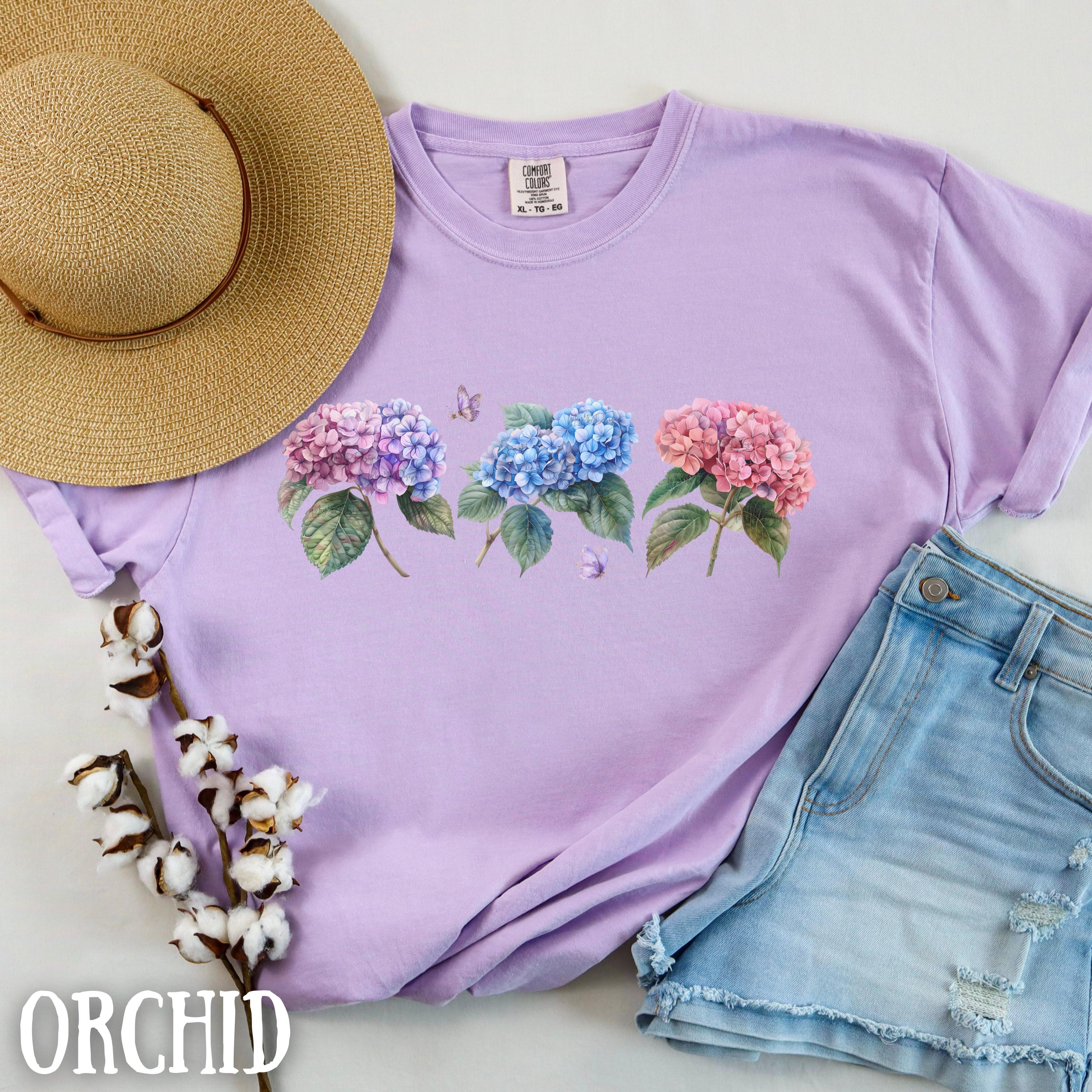 Blue Hydrangea Tshirt Hydrangea Flower Comfort Color Flower