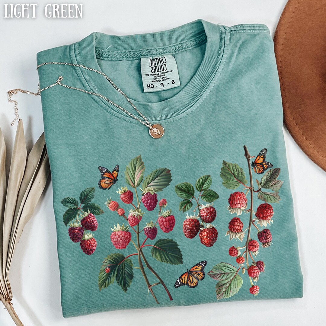 Raspberries Shirt Raspberry Cottagecore Tshirt Retro Raspberry Graphic ...