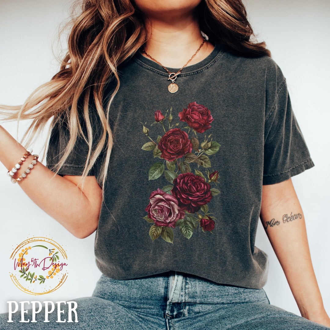 ●RAIVE● Vintage Rose Graphic T-shirt VW4SE027_3color Vintage Rose Graphic T-shirt VW4SE027_3color - 레이브