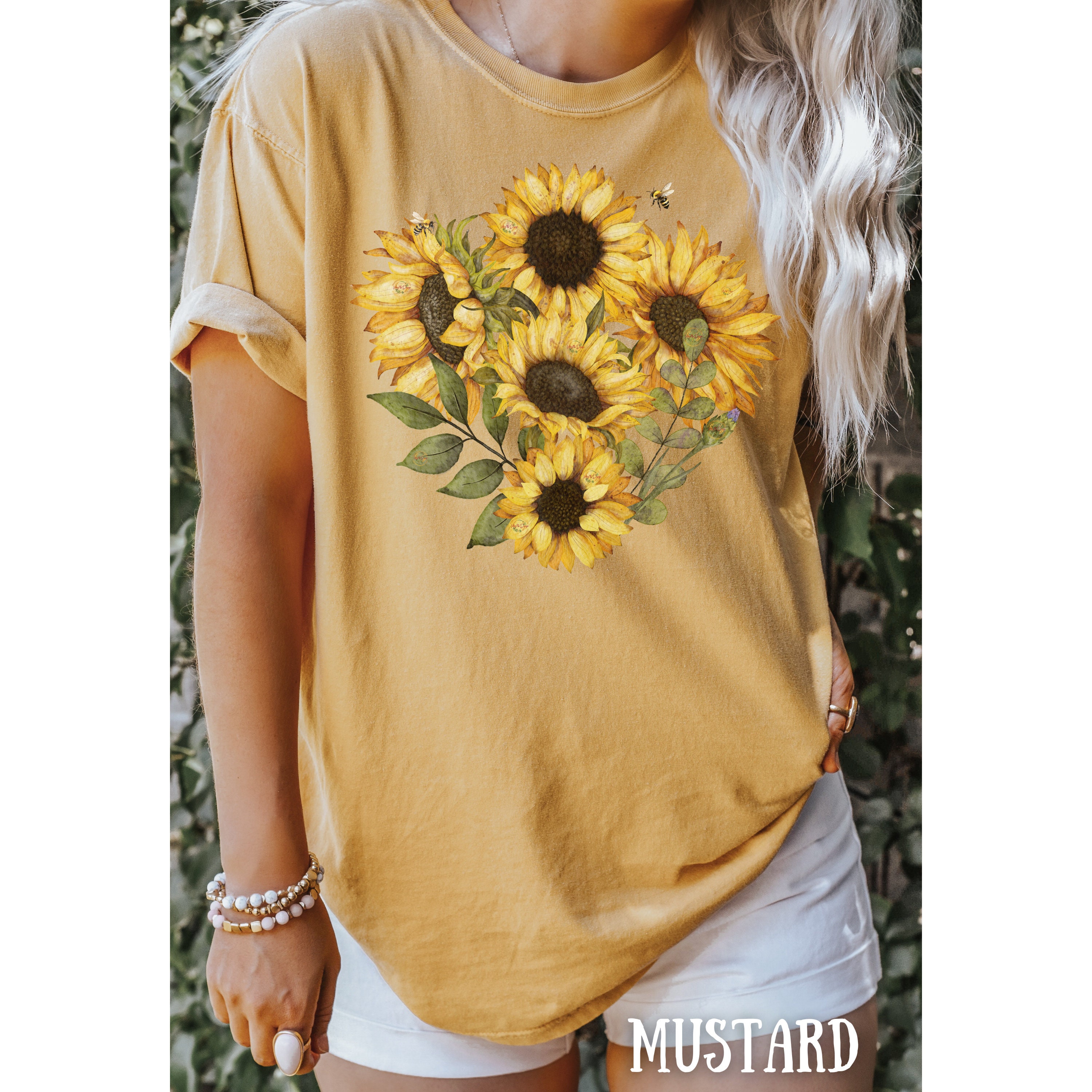 Sunflower Shirt Comfort Color Sunflower Gifts Floral Shirt Vintage