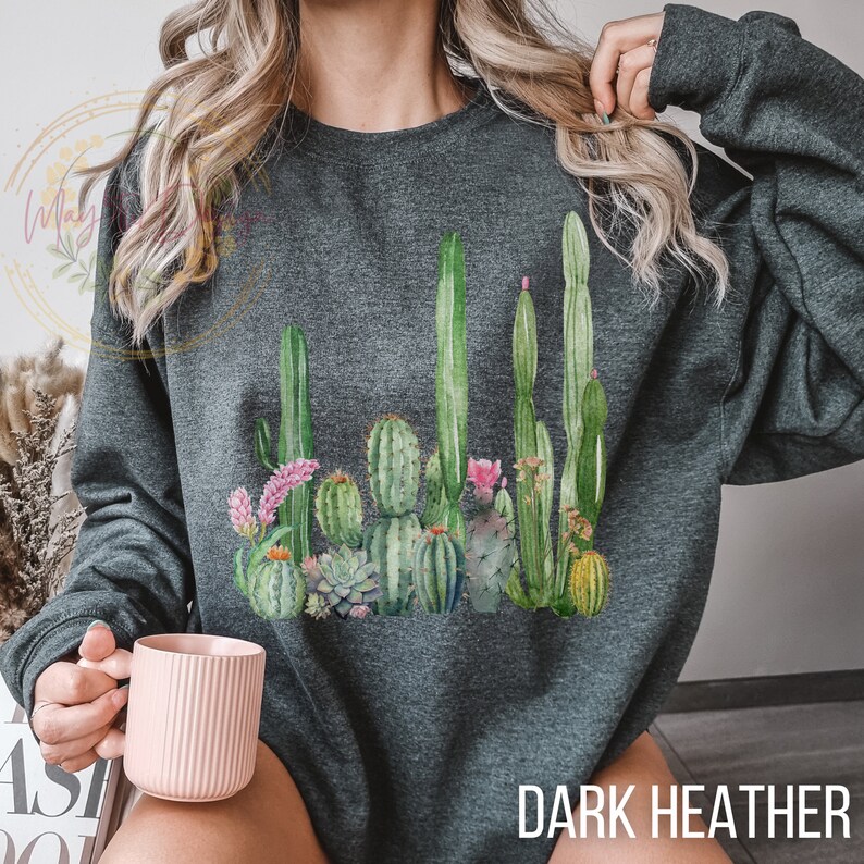 Cactus Sweatshirt, Desert Vibes Sweatshirt, Cactus Botanical Desert ...
