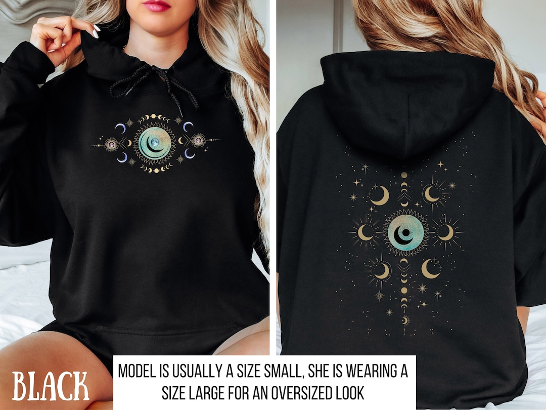 Moon Phases Hoodie, Moon Phase, Oversized Hoodies for Women, Celestial Moon Phase, Birthday Moon ...
