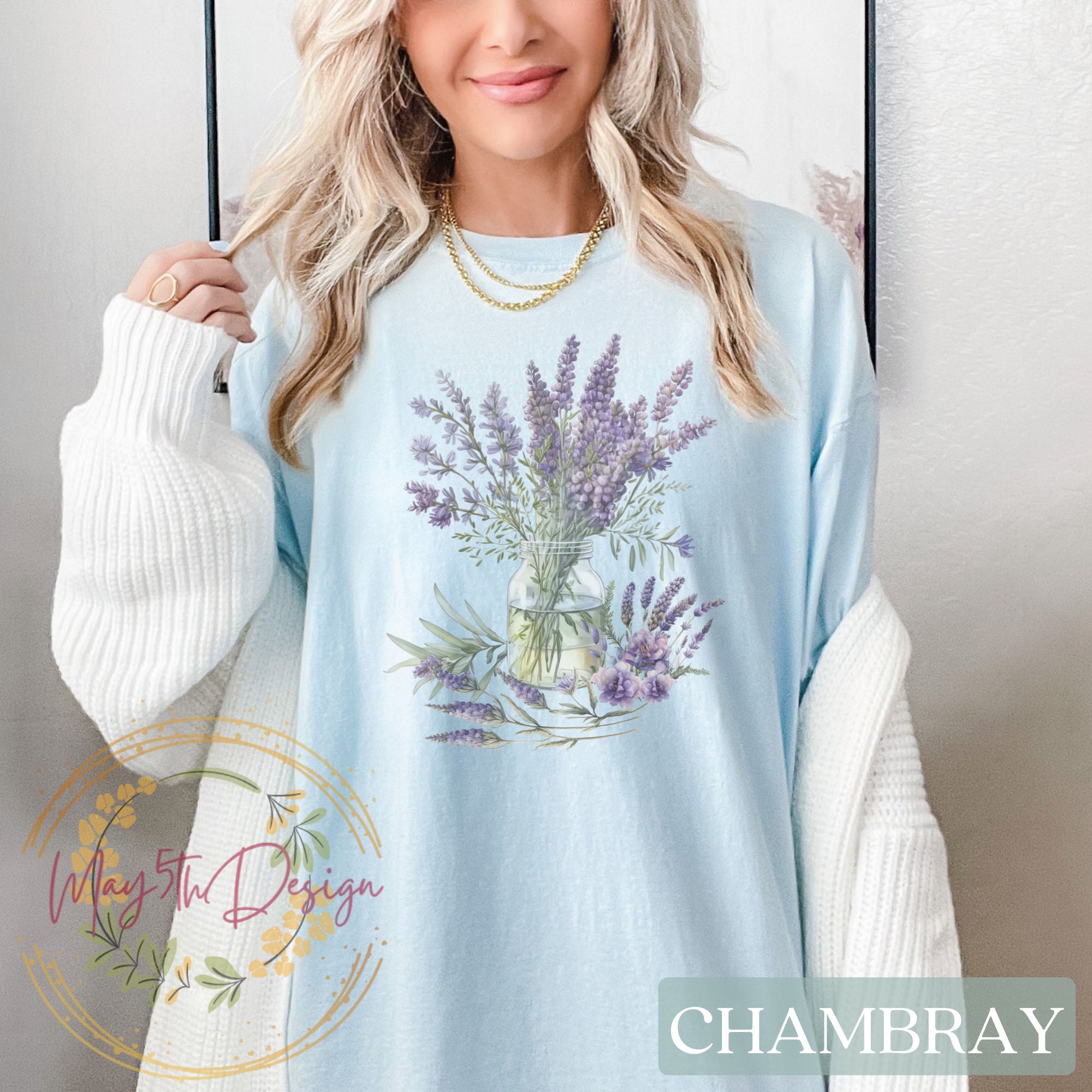 Boho Floral Cottagecore Comfort Color Wildflower Botanical Garden