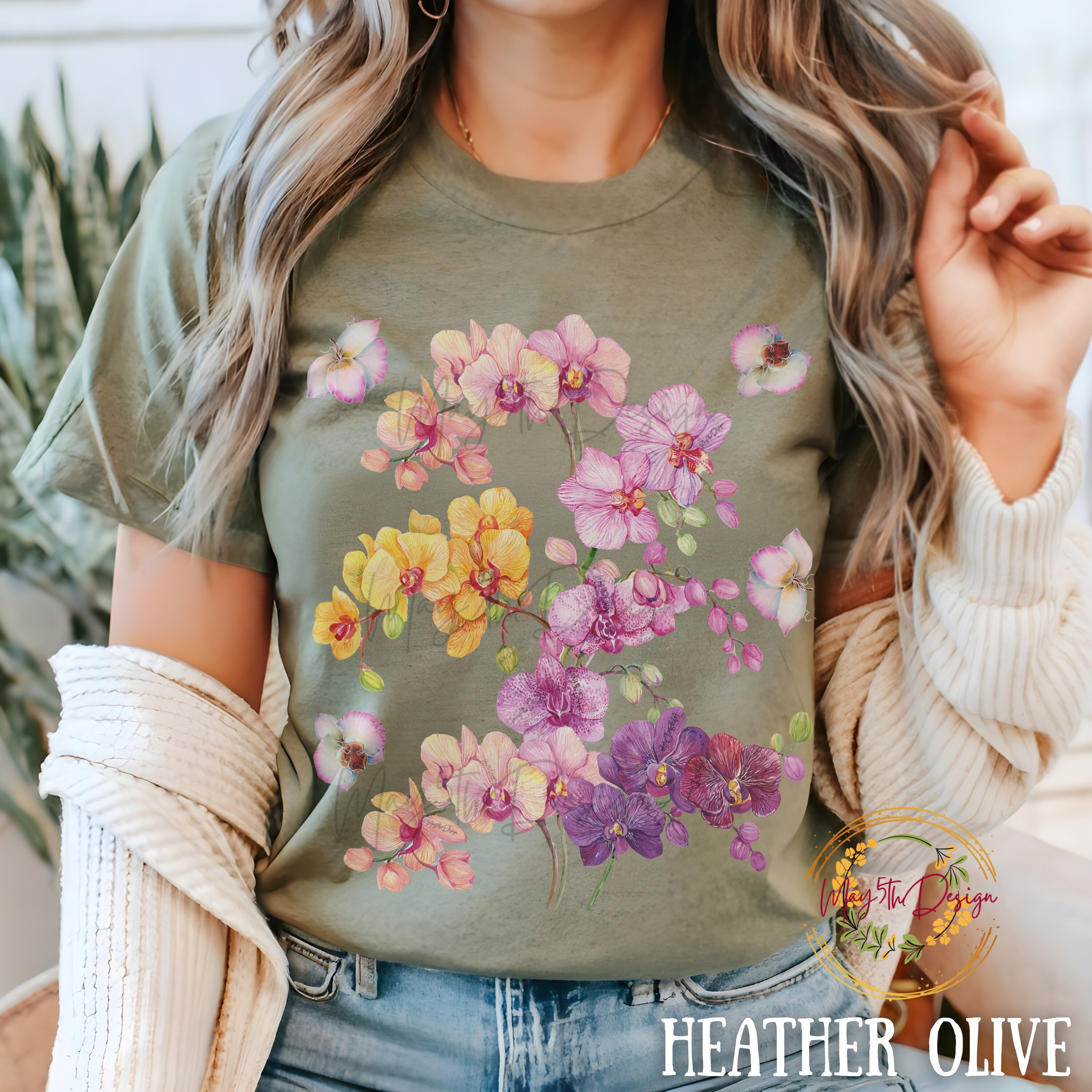 Orchid Flower Shirt, Wild Flower T-shirt, Vintage Botanical Tee