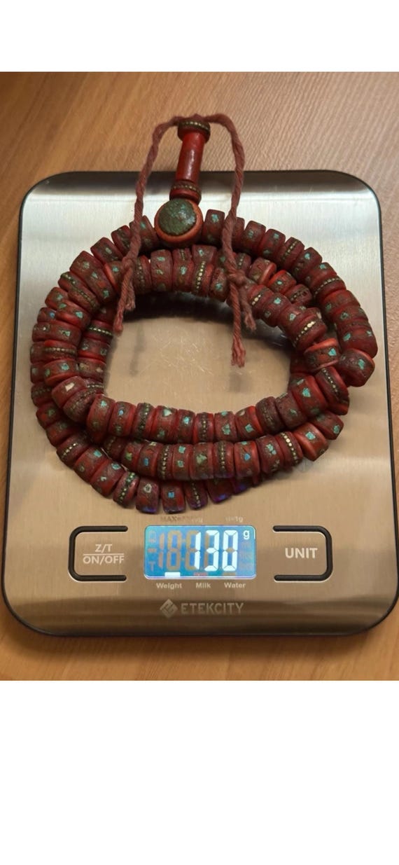 ヴィンテージ＆ハンドメイド 108 赤みがかった色のチベットヤクの骨と 