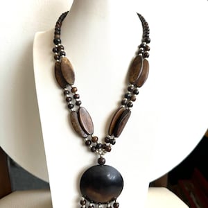 Vintage and beautiful handmade Tribal theme yak bone 2 strand necklace 21”inch long