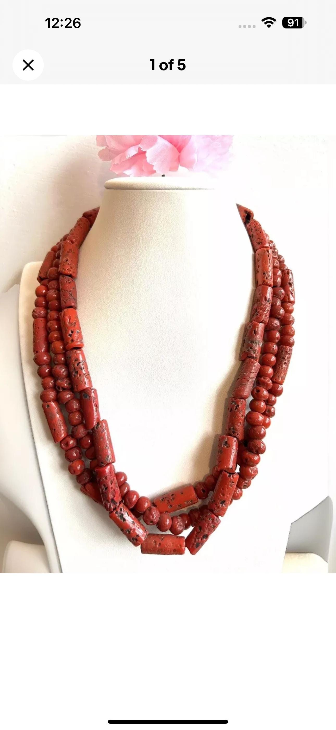 Vintage coral necklace - Etsy 日本