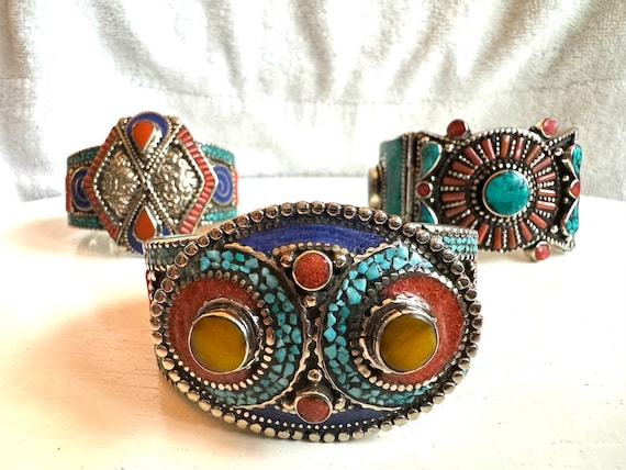 122 Gram Big Coin Native American Turquoise Sterling Silver Bracelet 122 Gram Big Coin Native American Turquoise Sterling Silver Bracelet
