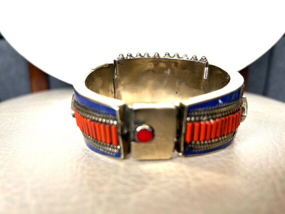 Vintage Indo/Tibet Style push in bangle with Tibe… - image 6