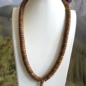 Vintage and beautiful plain brown 12mm Yak bone Tibetan handmade rosary mala necklace for Meditation,Prayer,yoga & spiritual practice 25”in